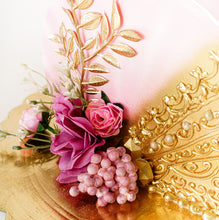 Load image into Gallery viewer, Cake 3 Gold and Pink with Flowers