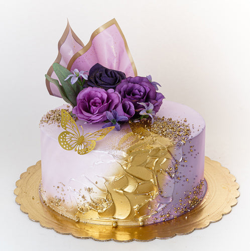 Cake 11 Purple and Gold