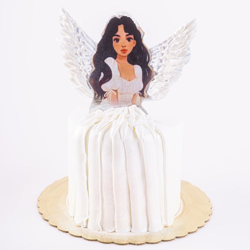 Cake 25 White Angel with Wings Cake