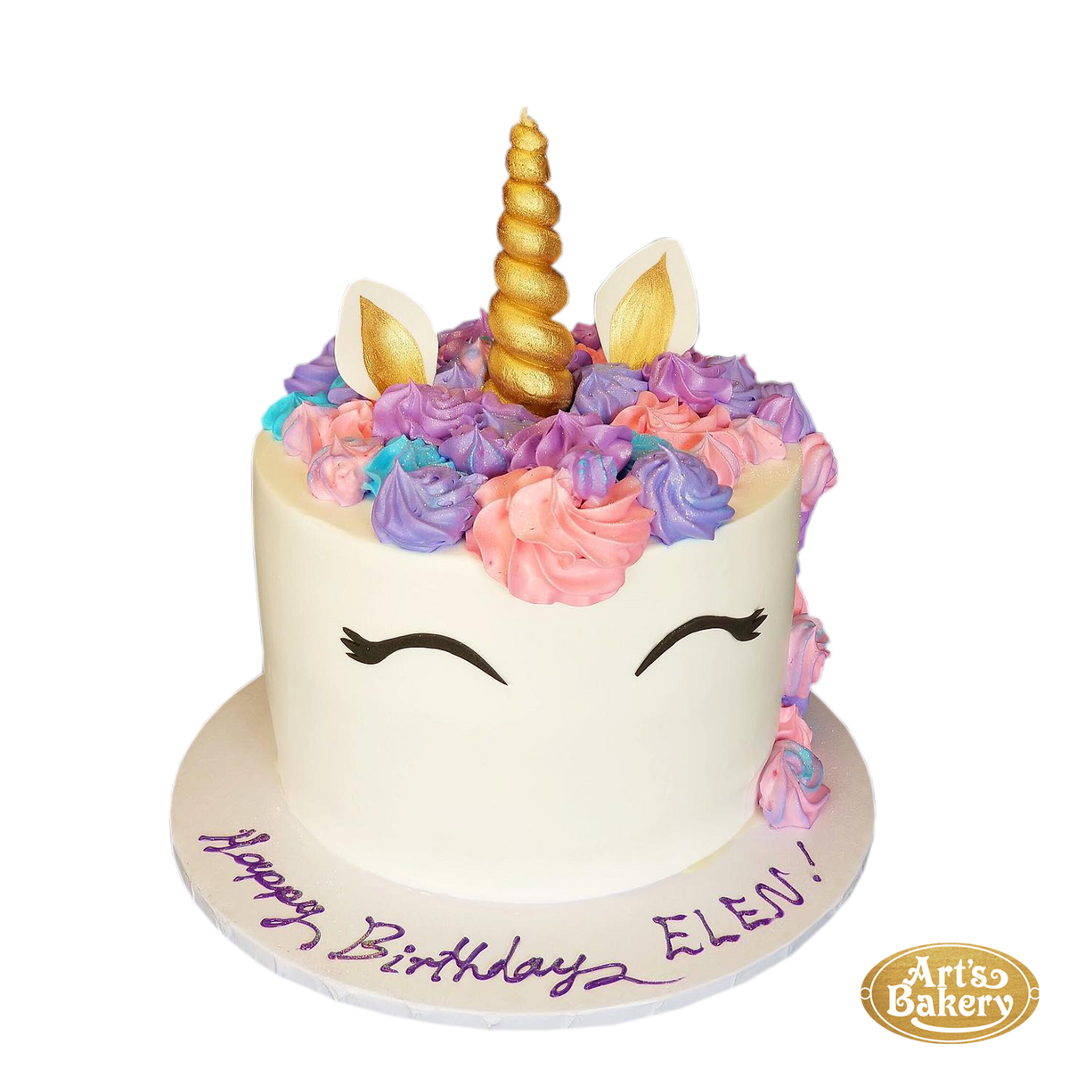 Unicorn with Hair Art\'s Multi-Color as Bakery Glendale Cake - 12 Frosting