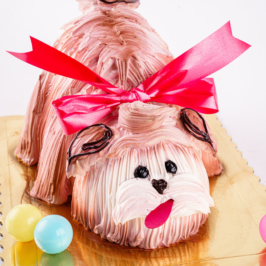Cake 18 Cute Furry Friend with Red Ribbon Cake