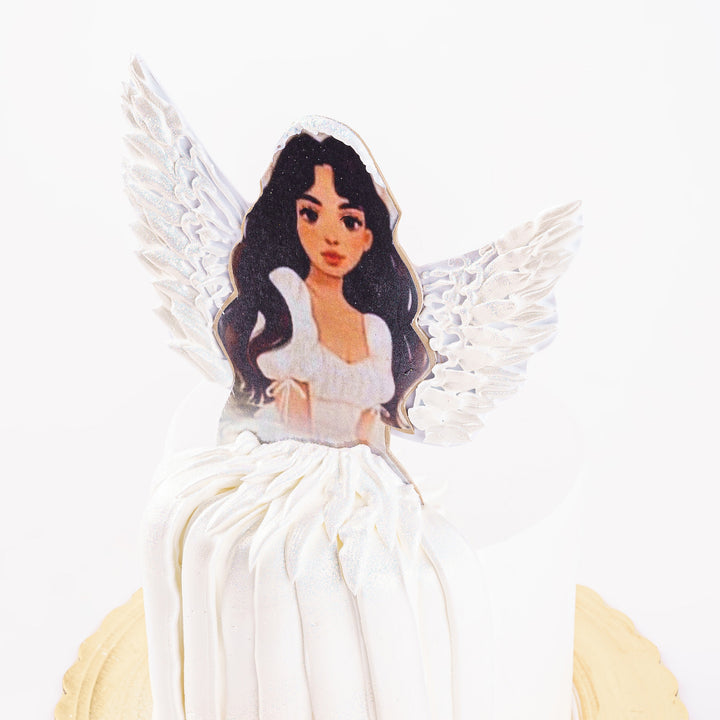 Cake 25 White Angel with Wings Cake