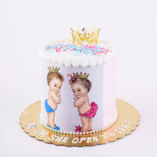 Load image into Gallery viewer, Cake 21 Baby Girl and Boy with Crown Gender Reveal Cake