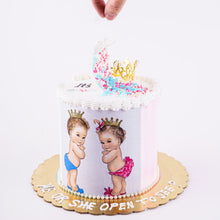 Load image into Gallery viewer, Cake 21 Baby Girl and Boy with Crown Gender Reveal Cake