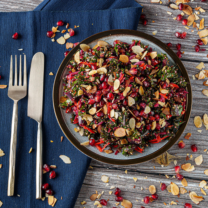 Kale Salad with Quinoa, Almond, and Pomegranate (PER POUND)