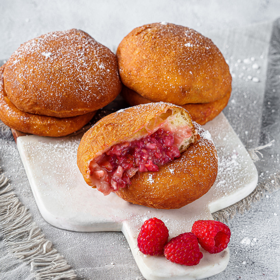 Fresh Raspberry Custard Ponchik