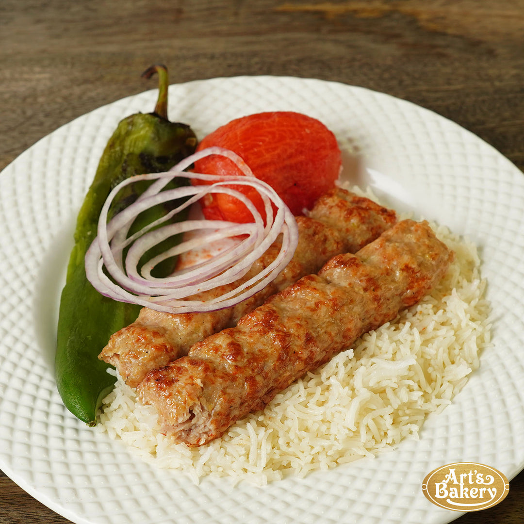 Arts Bakery Glendale Chicken Lulah Kabob Ground Chicken Plate Includes Rice Pilaf &amp; Two Sides