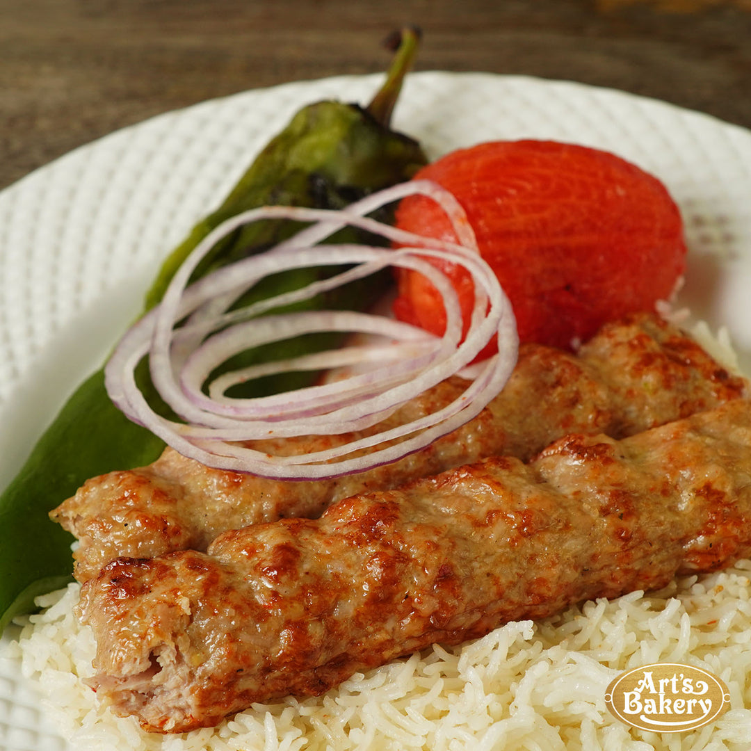 Arts Bakery Glendale Chicken Lulah Kabob Ground Chicken Plate Includes Rice Pilaf &amp; Two Sides