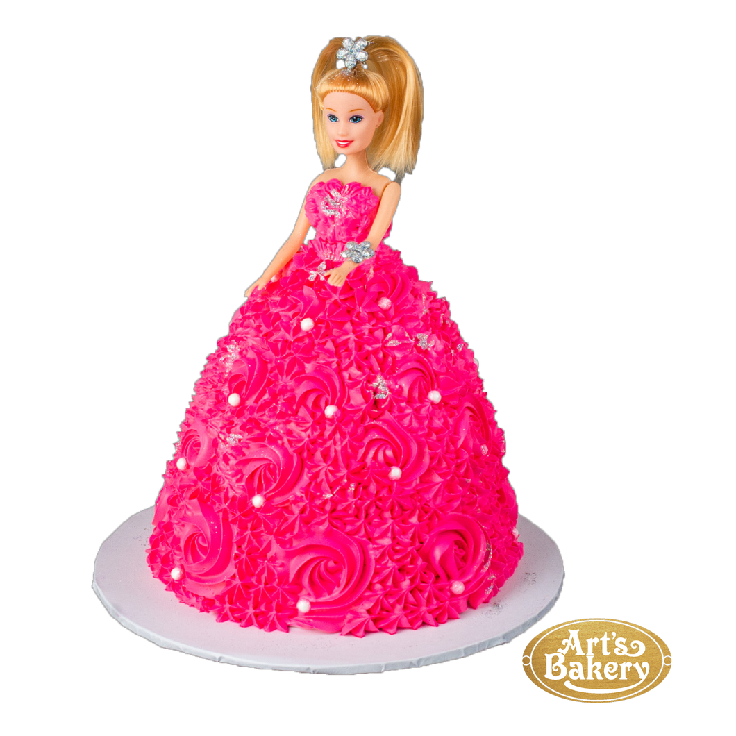 Pink Elegant Gown Doll Cake 208