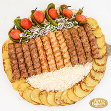 Load image into Gallery viewer, Arts Bakery Glendale Lulah Kabob Family Platter (6, &amp; 12 Person Serving Sizes)
