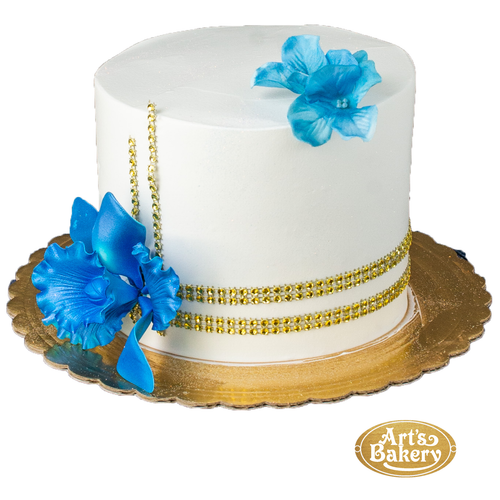 White Cake w/ Blue Flower  199