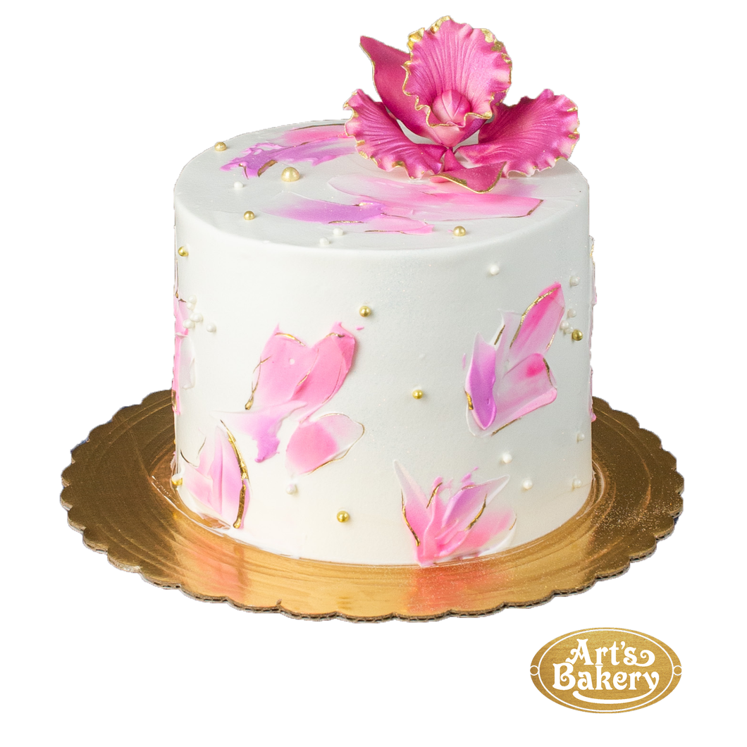 Artsy Pink Flower Cake 200