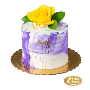 Yellow Flower Cake w/ Gold Splatter 201