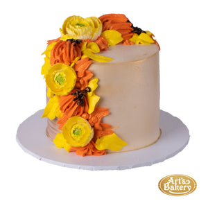 Orange & Yellow Thanksgiving Themed Cake 394
