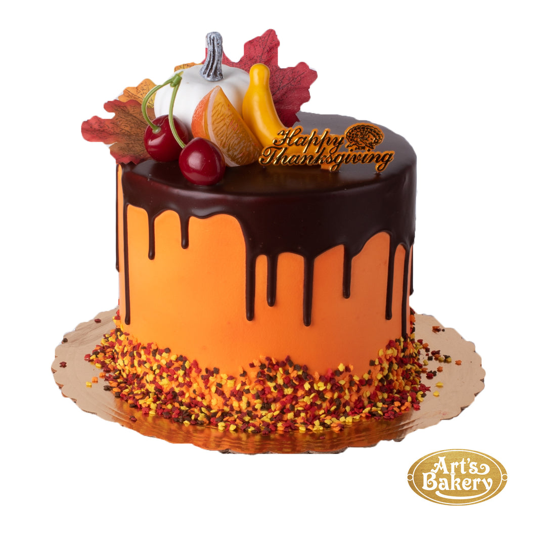Melted Chocolate Thanksgiving Themed Cake 395