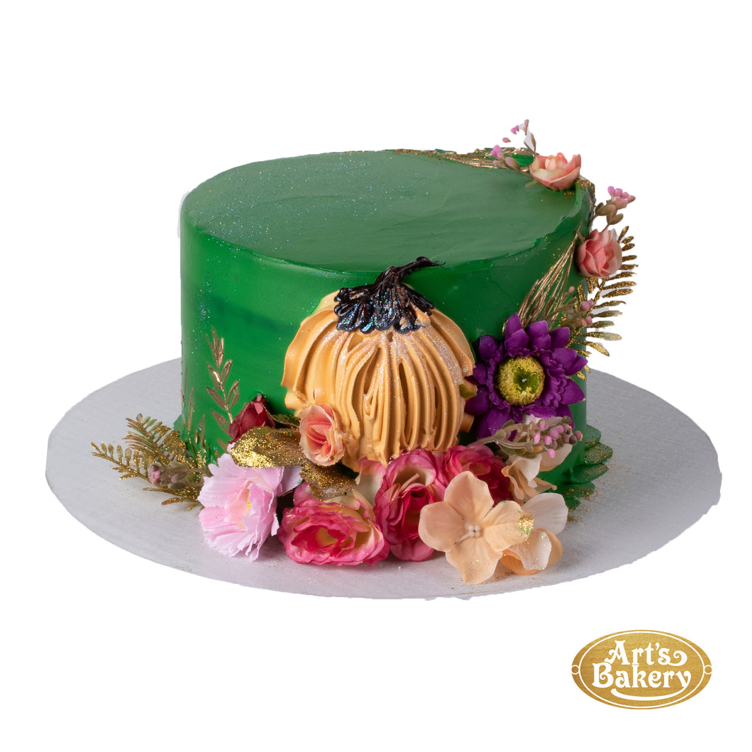 Green Thanksgiving Themed Cake 401