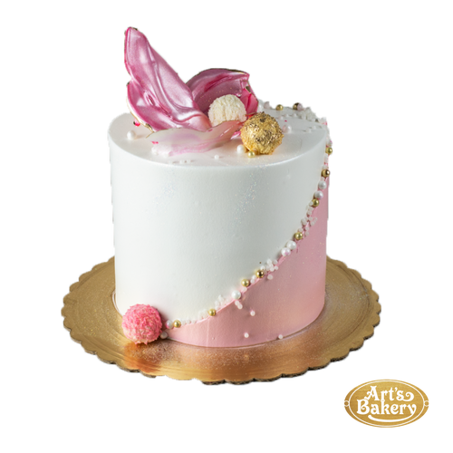 Pink and White Beaded Cake 321