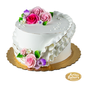 White Cake with Roses 323